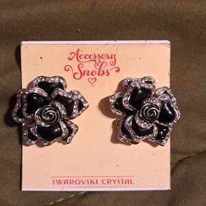 Crystal and enamel earrings